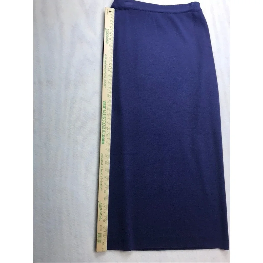 Adrianna Papell Purple Knit Maxi Skirt‎ Wool Blend Elastic Waist Womens Large